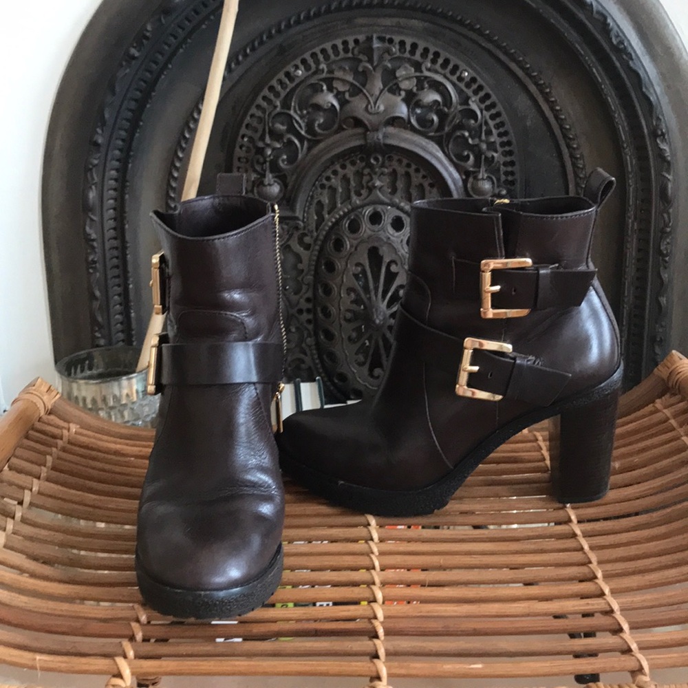 Michael Kors Brown Leather Booties